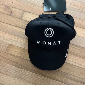 Monat Black Cap with White Embroidery